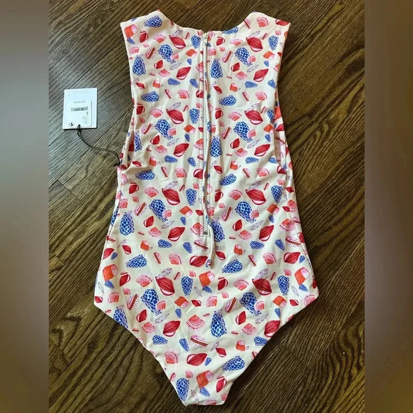 Free People FP Movement x Aila Blue Seashell Print One Piece Swimsuit Small - Picture 6 of 9